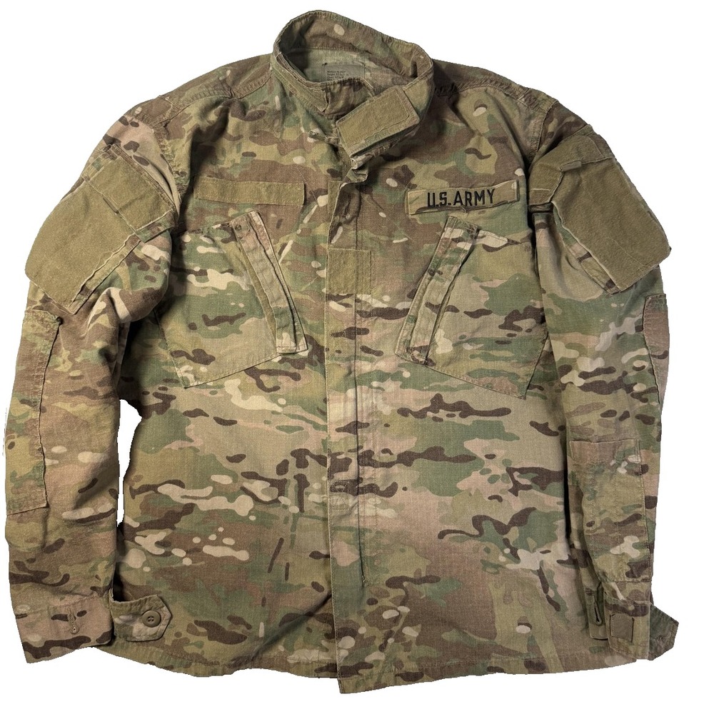 US Army Combat Shirt Mens M Green OCP Camo FR Button Zip Tactical Workwear